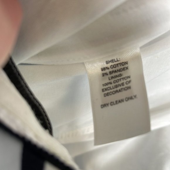 White House Black Market Strapless Halter Dress Black White Stripe Midi Size 10 - Picture 8 of 10